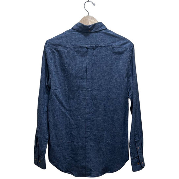 Ben Sherman Men Button Down Shirt M Long Sleeve Blue Pointed Collar 100% Cotton - Picture 7 of 10